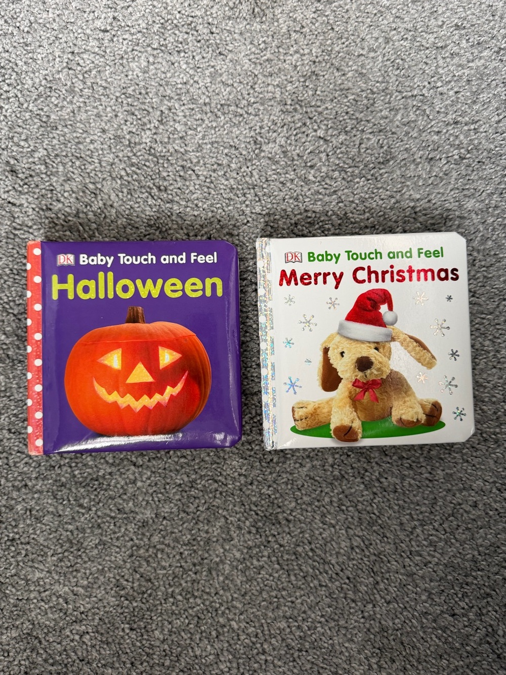 Set of 2 Holiday Baby Touch and Feel Board Books - Halloween and Christmas